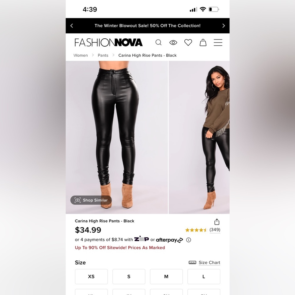 Faux leather leggings
